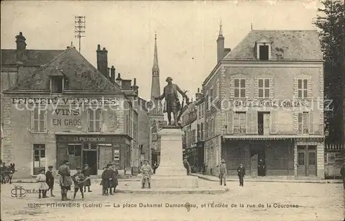 Pithiviers Loiret Place Duhamel Dumonceau Statue Monument Rue de la Couronne Kat. Pithiviers