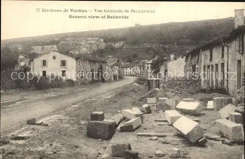 Belleville sur Meuse Vue generale Ruines Grande Guerre Truemmer 1. Weltkrieg Kat. Belleville sur Meuse