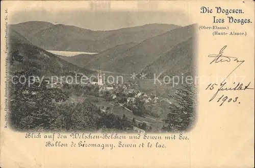 Sewen Panorama Blick auf den Welschen Belchen und See Deutsche Reichspost Kat. Sewen