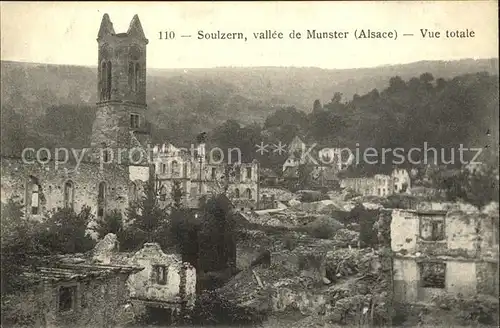 Soulzern Vue totale Ruines Grand Guerre Vallee de Munster