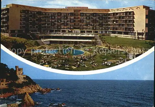Lloret de Mar Hotel Samba mit Strand und Burg Kat. Costa Brava Spanien
