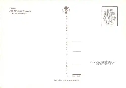 Pszow Ulica Romualda Traugutta