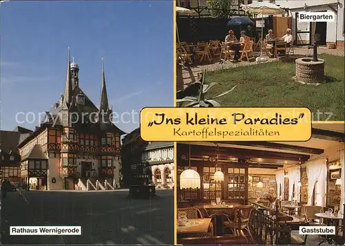 Wernigerode Harz Rathaus Gaststube Ins kleine Paradies Kat. Wernigerode