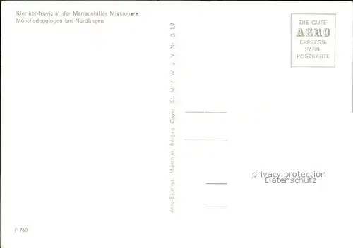 Moenchsdeggingen Kleriker Noviziat Fliegeraufnahme Kat. Moenchsdeggingen
