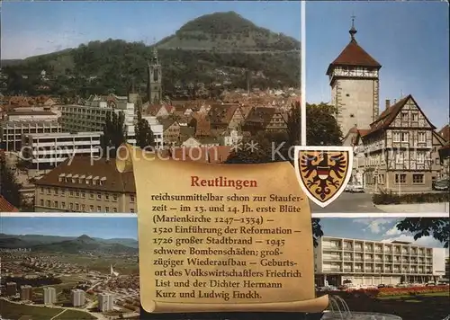 Reutlingen Chronik Teilansicht Fachwerkhaus mit Turm Kat. Reutlingen