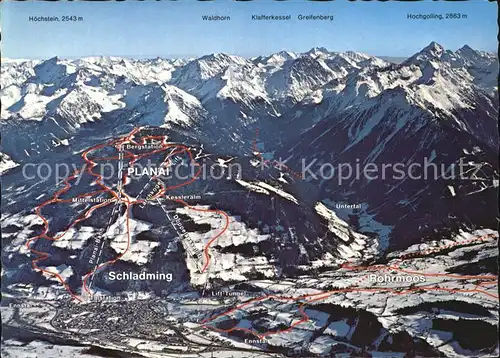 Schladming Obersteiermark Grossskiregion Dachstein Tauern Pistenkarte  Kat. Schladming