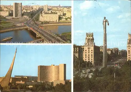 Moscow Moskva Kalinin Bruecke Obelisk Hotel Kosmos  Kat. Moscow