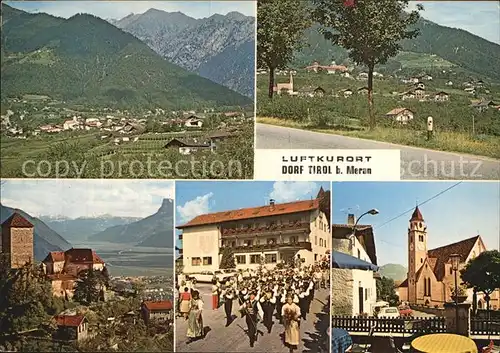 Dorf Tirol Tracht Panorama Kat. Tirolo