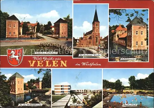 Velen St. Andreas Kirche Schlosspartie  Kat. Velen