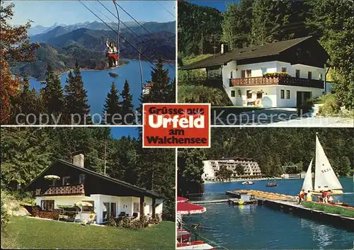 Urfeld Walchensee Sesselbahn Segelboot  Kat. Kochel a.See