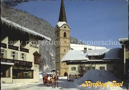 Kirchdorf Tirol Kirche Winter Kat. Kirchdorf in Tirol Wilder Kaiser