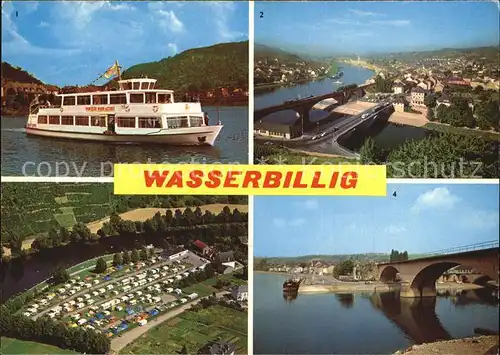 Wasserbillig Princesse Marie Astrid Camping La Sure la Moselle Luftbild Kat. Luxemburg