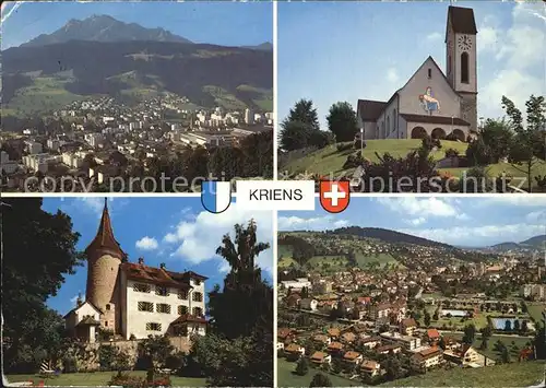 Kriens Pilatus Kirche Panorama Kat. Kriens