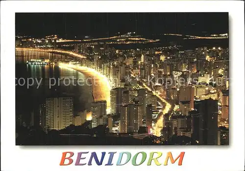 Benidorm Stadtansicht Nacht Kat. Costa Blanca Spanien