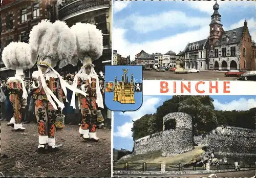 Binche Hainaut Stadtansicht Folkloreumzug Ruinen Kat. 