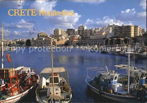 Kreta Crete Herakelion Stadtansicht Bootshafen Kat. Insel Kreta