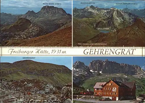 Freiburgerhuette Gehrengrat Rote Wand Roggalspitze Hoher Riefler Kat. Dalaas