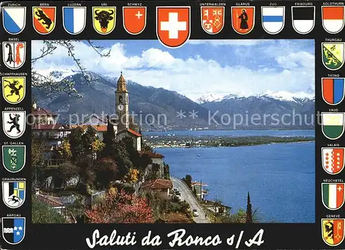 Ronco sopra Ascona Wappenkarte Panorama
