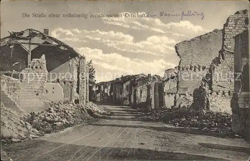 Nord Pas de Calais Wirklichkeitsbilder vom Kriegsschauplatz zerschossene Ortschaft Ruinen 1. Weltkrieg Kat. Calais