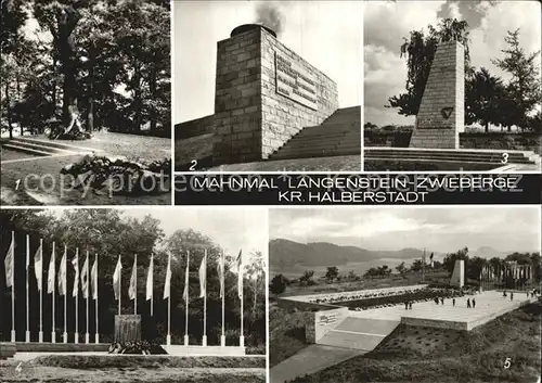 Langenstein Harz Todeskiefer mit dem Grab Gedenkstaette Bronzerelief Gesamtansicht  Kat. Langenstein Harz