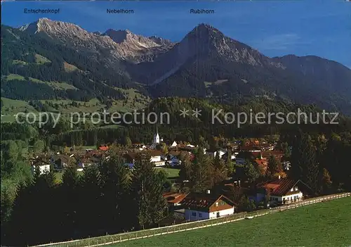 Fischen Allgaeu mit Entschenkopf Nebelhorn und Rubihorn Kat. Fischen i.Allgaeu