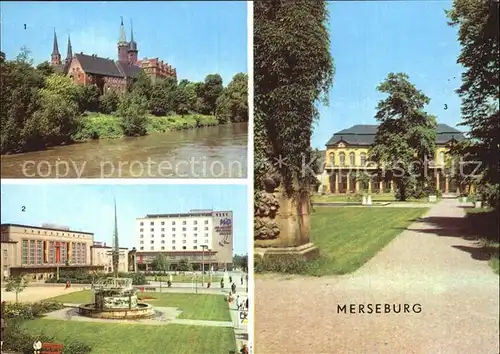 Merseburg Saale Schloss und Dom Gargarinplatz Schlossgarten Kat. Merseburg