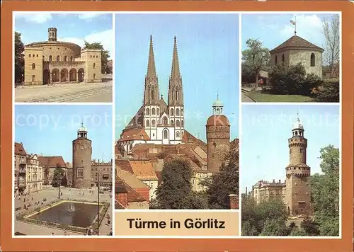 Goerlitz Sachsen Kaisertrutz Marienplatz Dicker Turm Peterskirche Nikolaiturm Kat. Goerlitz