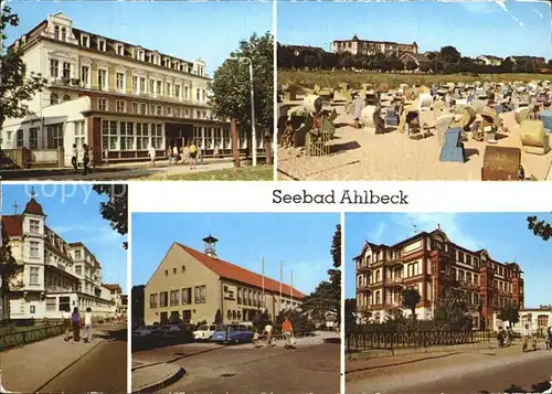 Ahlbeck Ostseebad Ostseehotel Strand FDGB Erholungsheim Bernhard Goering Kat. Heringsdorf Insel Usedom