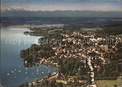 Tutzing Starnberger See Zugspitze Luftaufnahme