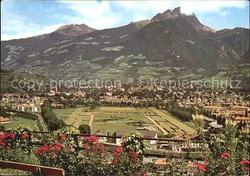 Merano Suedtirol Panorama Pferderennbahn Kat. Merano