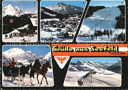 Seefeld Tirol Skigebiet Rosshuette Hocheder Gschwandkopf Schlittenfahrt Skiwanderung Kat. Seefeld in Tirol