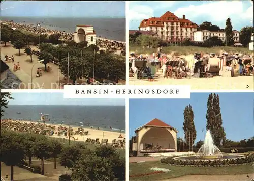 Bansin Ostseebad Musikpavillon Strand Heringsdorf FDGB Heim Solidaritaet Kurpark mit Musikpavillon Kat. Heringsdorf