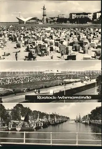 Rostock Warnemuende Strand Teepott Leuchtturm Promenade Alter Strom Kat. Rostock