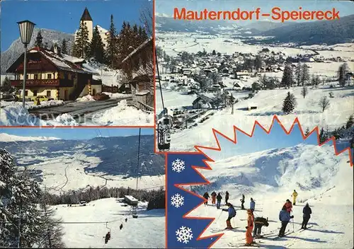 Mauterndorf Dorfpartie Panorama Skilift Piste Kat. Mauterndorf