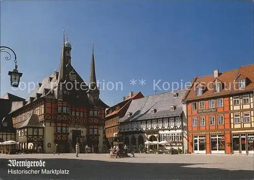 Wernigerode Harz Marktplatz mit Rathaus Kat. Wernigerode