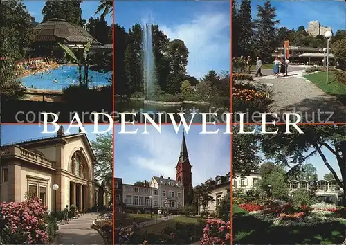 Badenweiler Thermalbad Fontaene Park Schlossruine Kurhaus Kirche Kat. Badenweiler