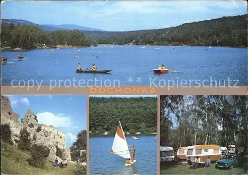 Duchonka Priehradne jazero Zrucaniny gotickeho Topolcianskeho hradu