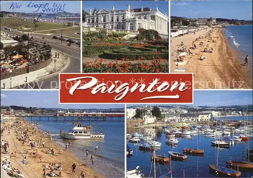 Paignton Teilansicht Strandpartien Schloss Hafen Kat. United Kingdom