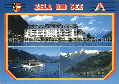 Zell See Grandhotel Ausflugsboot Kitzsteinhorn Panorama Kat. Zell am See
