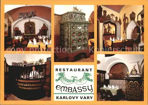 Karlovy Vary Restaurant Embassy Gastraum Kachelofen Bar  Kat. Karlovy Vary Karlsbad