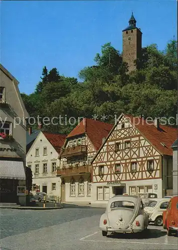 Bad Berneck Marktplatz mit Schlossturm Kat. Bad Berneck Fichtelgebirge