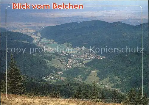 Schoenau Schwarzwald Blick ins Muenstertal vom Belchen Kat. Schoenau im Schwarzwald