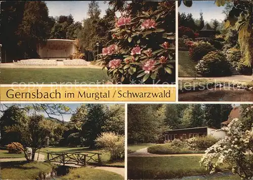 Gernsbach Konzertpavillon Kurpark Weiher Bungalow Kat. Gernsbach