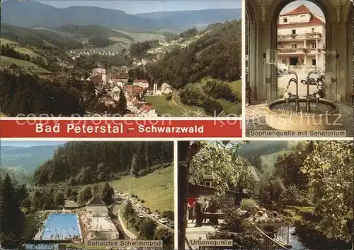 Bad Peterstal Griesbach Panorama Sophienquelle mit Sanatorium Schwimmbad Urbansquelle Kat. Bad Peterstal Griesbach