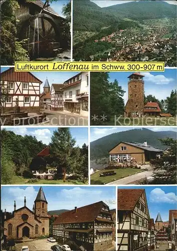 Loffenau Bad Herrenalb Muehle Panorama Dorfpartie Turm Gaststaette Kirche Kat. Bad Herrenalb
