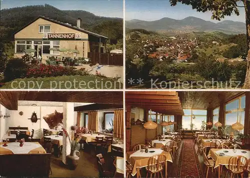 Loffenau Bad Herrenalb Hotel Restaurant Tannenhof Gastraeume Panorama Kat. Bad Herrenalb
