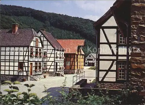 Westfalen Region Lippe Dorfplatz mit Kraemerladen Baeckerei  Freilichtmuseum Kat. Melle