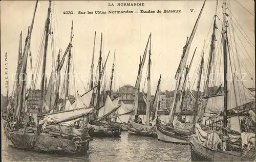 Normandie Region Sur les Cotes Normandes Etudes de Bateaux Kat. Rouen