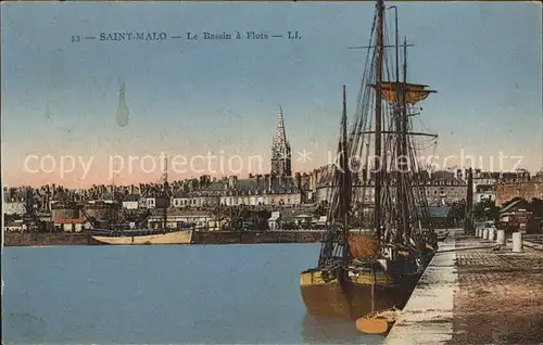 Saint Malo Ille et Vilaine Bretagne Le Bassin a Flots Bateau Kat. Saint Malo