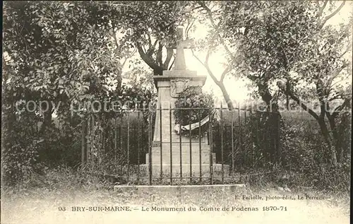 Bry sur Marne Monument du Comte de Podenas 1870 71 Kat. Bry sur Marne